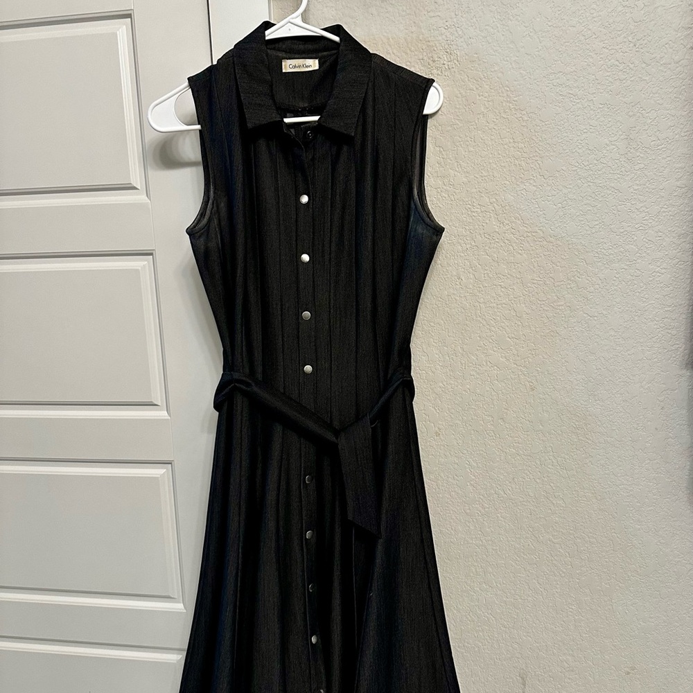 Calvin Klein Denim Midi Dress Timeless Elegance